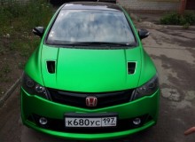Honda Civic зеленый матовый хром
