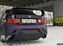 Honda Accord в фиолетовой матовой пленке Arlon c нанесением винилов в стиле Drift! #AUTOVINIL76RU